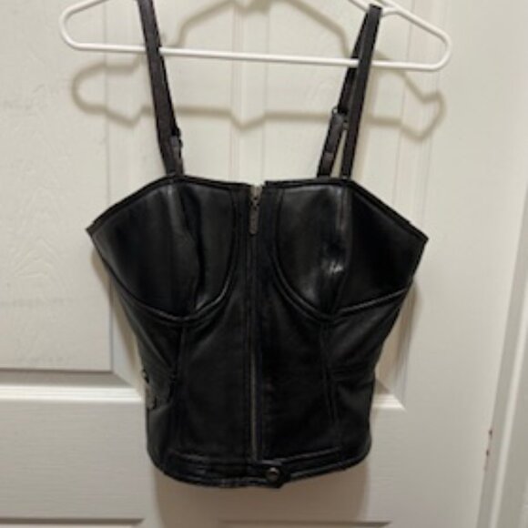 HARLEY DAVIDSON LEATHER ZIPPERED BUSTIER/HALTER - Picture 16 of 16